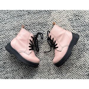 Zara 5.5 Toddler Girl Pink & Black Combat Boots Shoes (size 21)